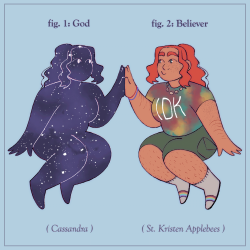 nonbinarywithaknife: crayfishcoffee: Lesson 5: Foundational Godhood ID: Two digital drawings. On the