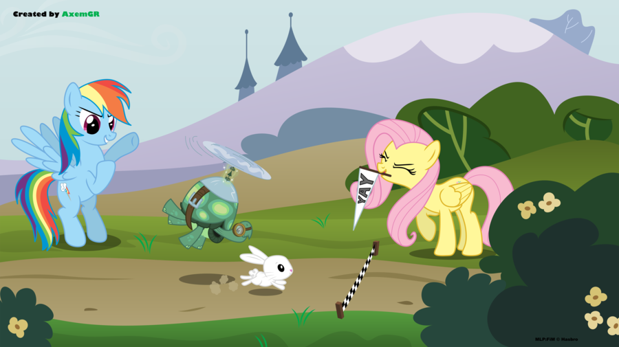 madame-fluttershy:  &lsquo;The Tortoise and the Hare&rsquo; by ~AxemGR  x3!