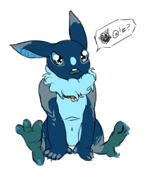 @mccaffeinated ‘s little fluffbutt, KurilHe looks like a very disgruntled blue eevee with