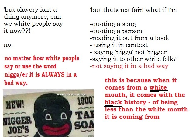 ic-ar-us:  A little presentation on why white people cant say nigga  Maybe people