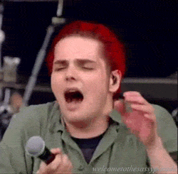 xblackparadepoison015x:  Gerard Way has a seizure ;-; or an orgasm..idk My MCR page
