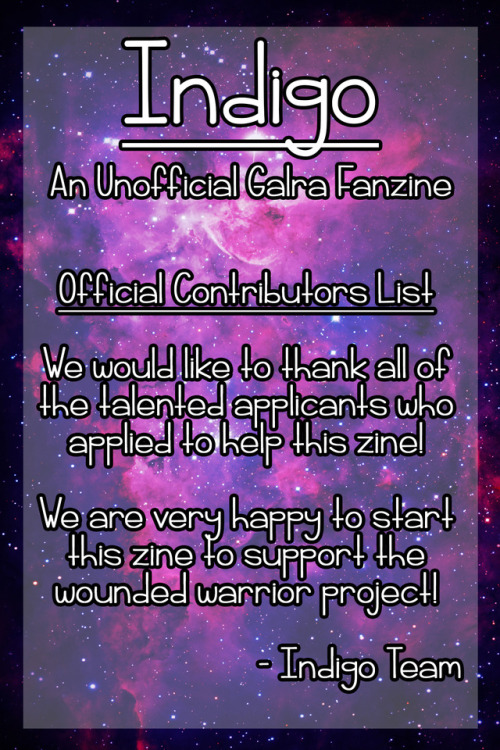 indigo-zine: Official Participants List! Thank you everyone who has been so excited to see this proj