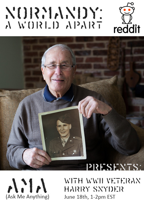 Hey Tumblr! Want to ask 92-year-old World War II veteran Harry a question? Join us on Wednesday, Jun