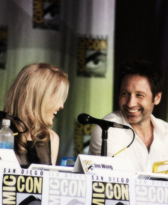 lanaprrilla:  David Duchovny and Gillian Anderson @ SDCC 2013  Anderson: “A lot