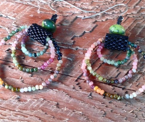 Excited To Share The Latest Addition To My #etsy Shop: Tourmaline Loops Earrings #earrings #bohemian