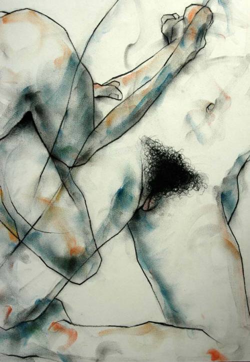 phillipdvorak: One of my figure drawings - charcoal and pastel on paper.
