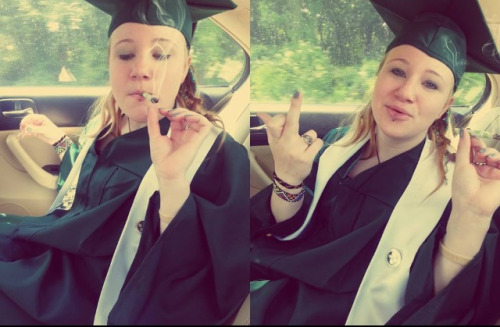 My cousin on the way to graduation. XD