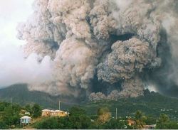 losed:  Smoke, steam and ash billow from the Soufriere Hills Volcano as seen from Fort Ghaut, on Montserrat, on August 4, 1997. A pre-dawn eruption sent people racing away from an old “safe zone”, as the government ordered hundreds of people to evacuate. 