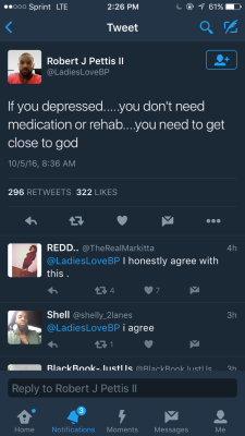 dookiediamonds: deezcandiedyamztho:   gunzonyatmblr:  dramatichoe:  bitchwcurls:  dramatichoe:  but depression.. is a chemical imbalance… in the brain… how is god gonna fix that for me  God can change your life around so quickly, girl what can’t
