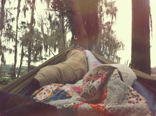 we-are-all-one-tribe:  Waking up with my love in a hammock stuffed with comforters and quilts. We wa