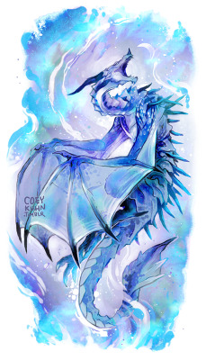 coeykuhn:  More commissions! This time a pastel Skyrim frost dragon.-COEY!____ 