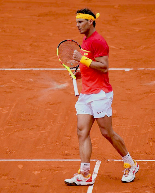 dominicsthiem: Rafael Nadal of Spain defeats Phillip Kohlschreiber of Germany during the World Group