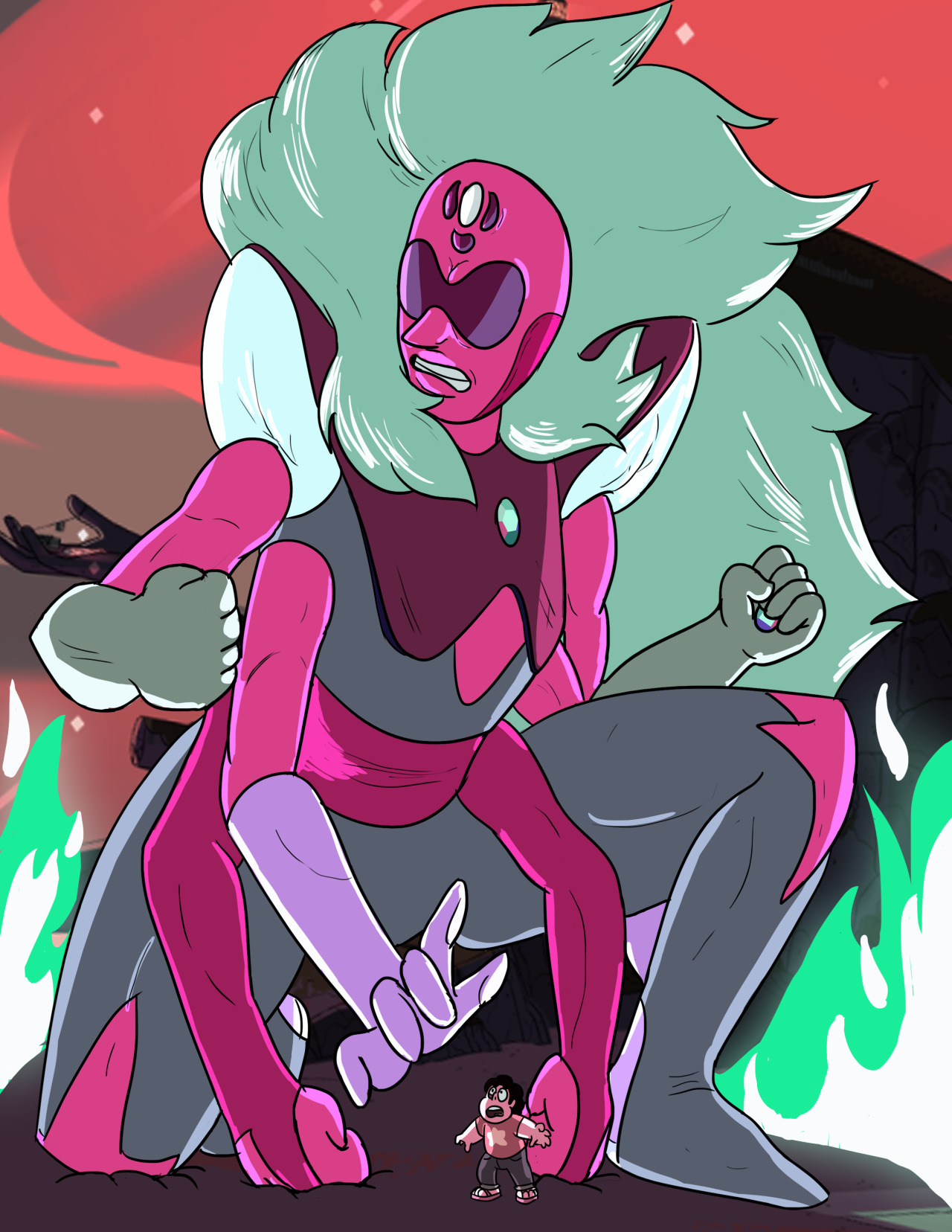ask-alexandrite-fusion:  // I really wish Alexandrite fought Malachite in Jailbreak.