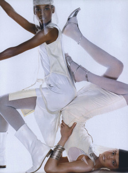 vuittonable:   liya kebede and natalia vodianova in “the mod squad“ by steven meisel for vogue may 2003 