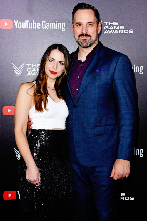 dinah-lance: Laura Bailey and Travis Willingham attend The Game Awards 2021 at Microsoft Theater on 