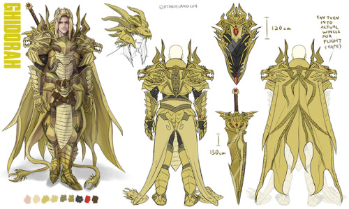 AS PROMISED!!I finally made gijinka D&D/fantasy Godzilla design sheets for all the cosplayers wh