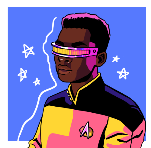 cloakedromulanwarbird:singersalvageart:spock and geordi are my favorite star trek characters :>[s