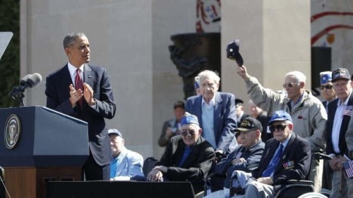 President Obama with heroes from The Greatest Generation for the 70th Anniversary of D-Day.