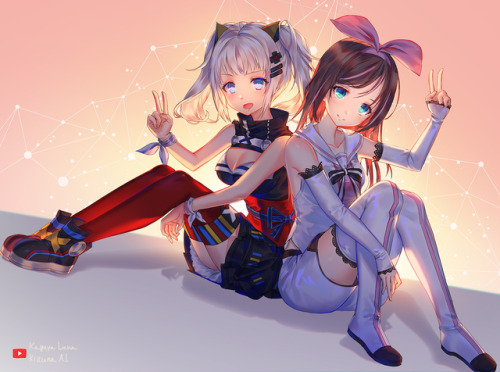 aku-no-homu: kizuna AI X Kaguya runa by artist shenteita (@shenteita)