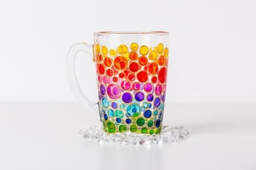 Rainbow Glass Mug //GlassArtVitraage