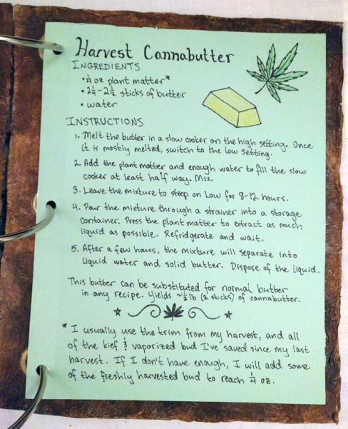 dianacloudburst:Just added a Grimoire/Book of Shadows page for the cannabutter recipe I’ve been usin