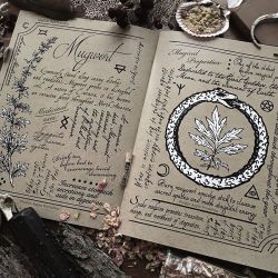 poisonappleprintshop:  TOMORROW is the day! The Hedge Witch’s Herbal Grimoire will be available again along with a ton of new patches, prints, shirts, and one-of-a-kind items! The Grimoire is a collaborative creation written by herbalist Alison Garber