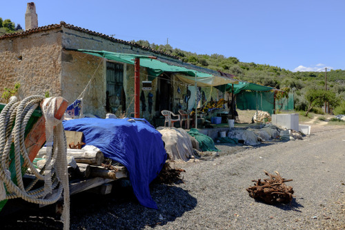 A fisherman resting at his shack. Near Gialtra, northern Euboea, Greece, August 2015dedicated to my 