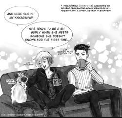 ainitsuite-agape:ainitsuite-agape: Yuri Plisetsky week DAY 4 - Animals/Pets (19.03) I’m already super late but this is my entry for PETS! I imagined this as a follow up of the comic for the first prompt that you can find here: PART 1 / PART 2 / PART