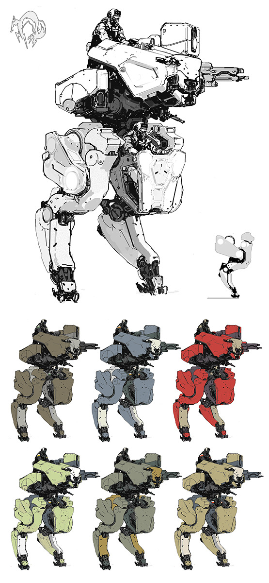 mechaddiction:  ///AjTron, “Metal Gear Roo” Concept art for Metal Gear… #mecha