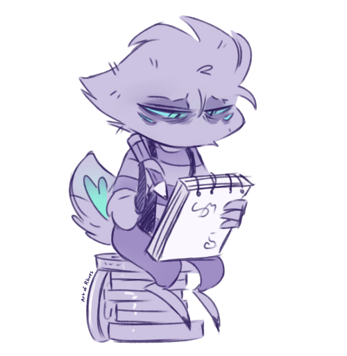  Just a little doodle of my friend, Ink’s, sona being tired and overworked to sum up how most 