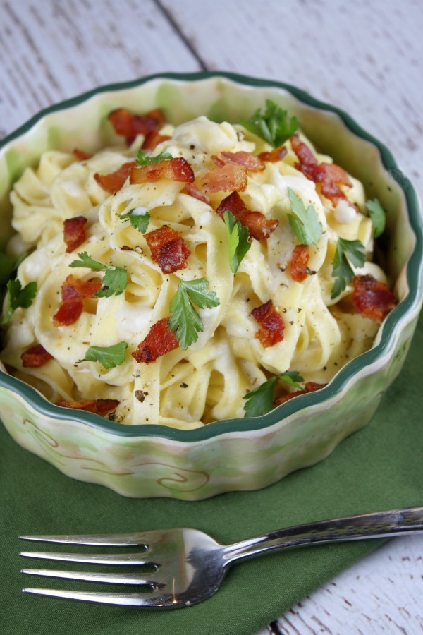 fattributes:  Fettuccine Alfredo with Bacon 