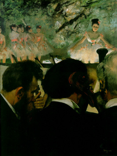 artist-degas: Musicians in the Orchestra, 1872, Edgar DegasMedium: oil,canvas