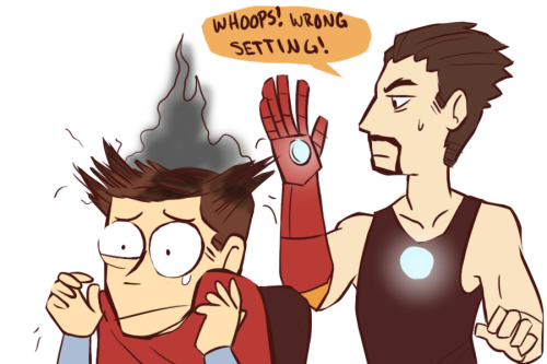 peterthewebslingerparker:  cocoparadis:  circusbones:  gregore:  The Avengers give Peter Parker a ‘hair cut’.  “HOW.”  my little american  Deadpool, I’m done with your tomfoolery. 