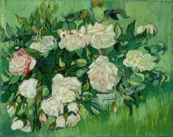 earth-co:  #VanGogh of the Day: Pink Roses, June 1890. Oil on canvas, 32 x 40.5 cm. Ny Carlsberg @Glyptoteket, Copenhagen. 