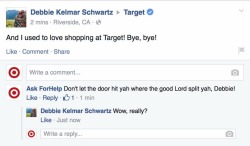 neurowall:  someone made a fake facebook account and pretended to be a target rep 