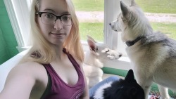 Appreciation post for my gorgeous girl and our sweet pups. Love when she sends pics