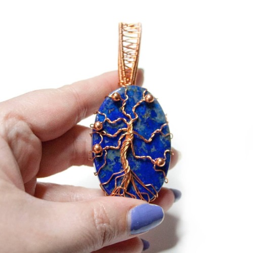 Excited to share the latest addition to my #etsy shop: Lapis tree of life pendant, Copper tree neckl