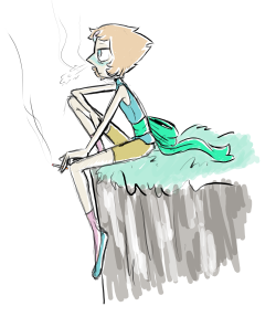 wayhella:  Quick doodle of a sad Pearl bc I’m angsty trash 