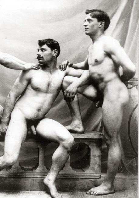 antique-erotic:  ggwookie:  Muscular trio, photographed around 1900. Source: antique-erotic,