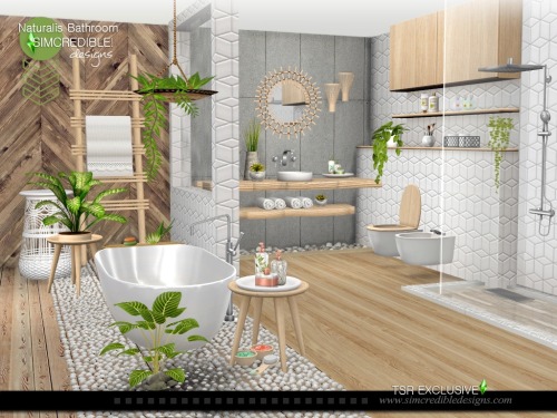 Naturalis Bathroom By SIMcredible!designs | Available at TSR. Now you can decorate your entire sims 