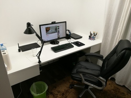 Old Setup -> New SetupI was talking about my new desk for a while now and forgot to mention that it’s finally finished. Got a new desk, so much more space, can’t wait to draw so much sin on this. Gosh, can you imagine how good this feels, so much