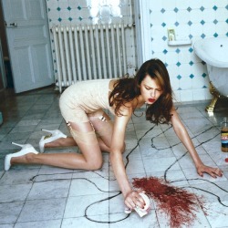 ksandre13:   Elise Crombez in “Knee High” by Helmut Hewton for Vogue July (2003)