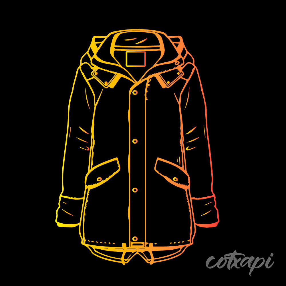 Jacket Hoodie Trench pullover jacket in vector art