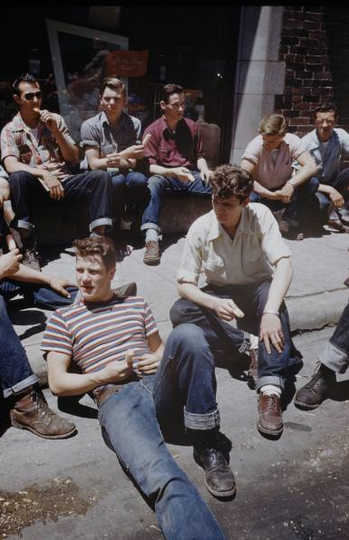 1950sunlimited:  Teens, 1950s Teenage boys wearing the style they are most accustomed to