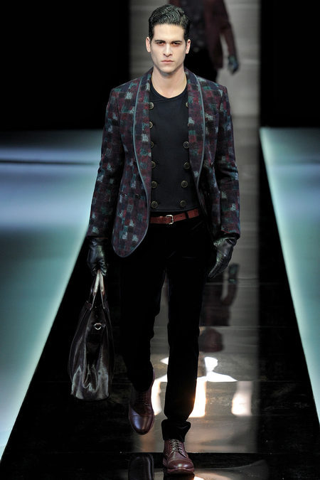 Giorgio Armani, Fall'13 Menswear Collection. &hellip; Loved the claret velvet pieces! To find mo