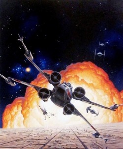 talesfromweirdland: Star Wars merchandise art by Ralph McQuarrie. This one was for the 1989 Star Wars Amiga game.
