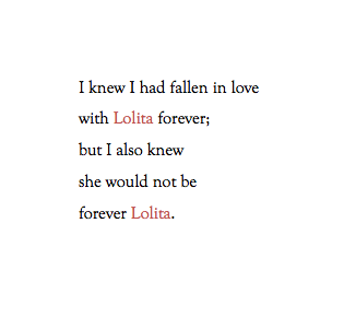 My sin. My soul. Lolita.