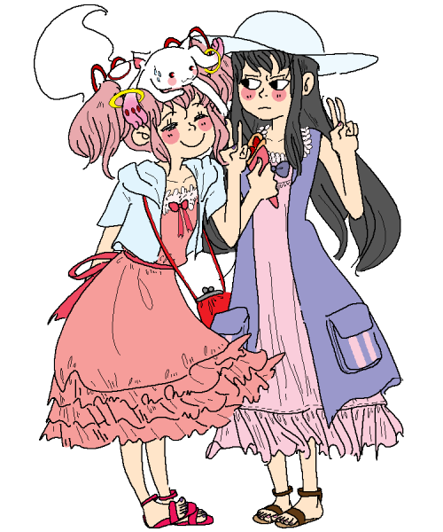 yatsuhashicookie:  getting back into the groove of things sorry for the slow week! here’s my official otp posing for a photo! transparent so it can ~*be cute summer memories anywhere*~can’t take credit for these cute designs! i’m Misawy on the