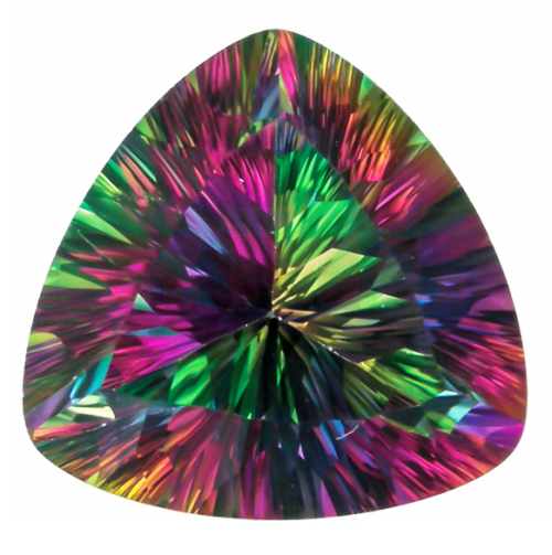 Mystic Topaz Mystic Topaz is colorless white Topaz that has bean coated with a thin layer of titaniu