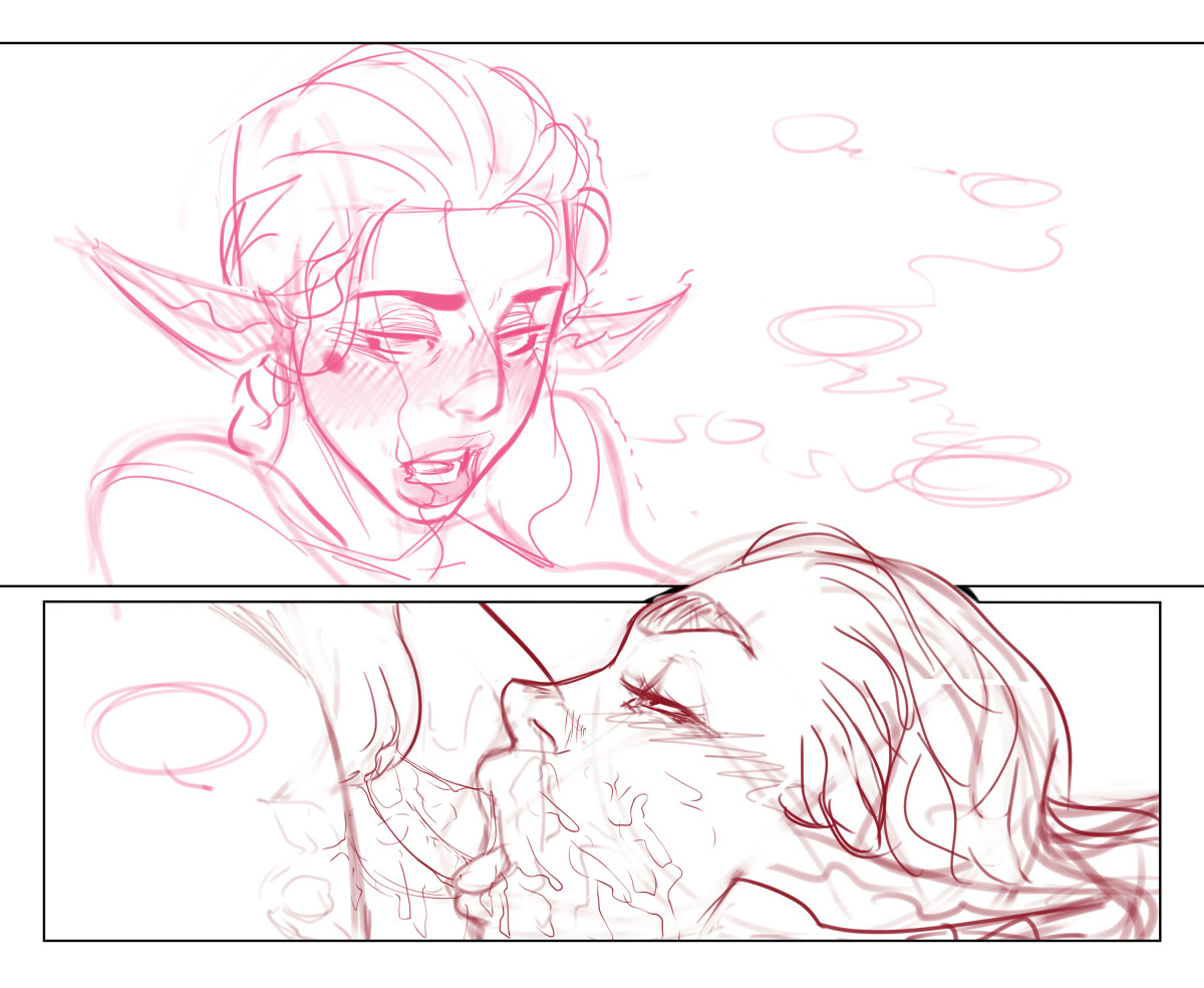 Aaand there. After I ink these I&rsquo;ll be adding the dialogue.  This is pretty